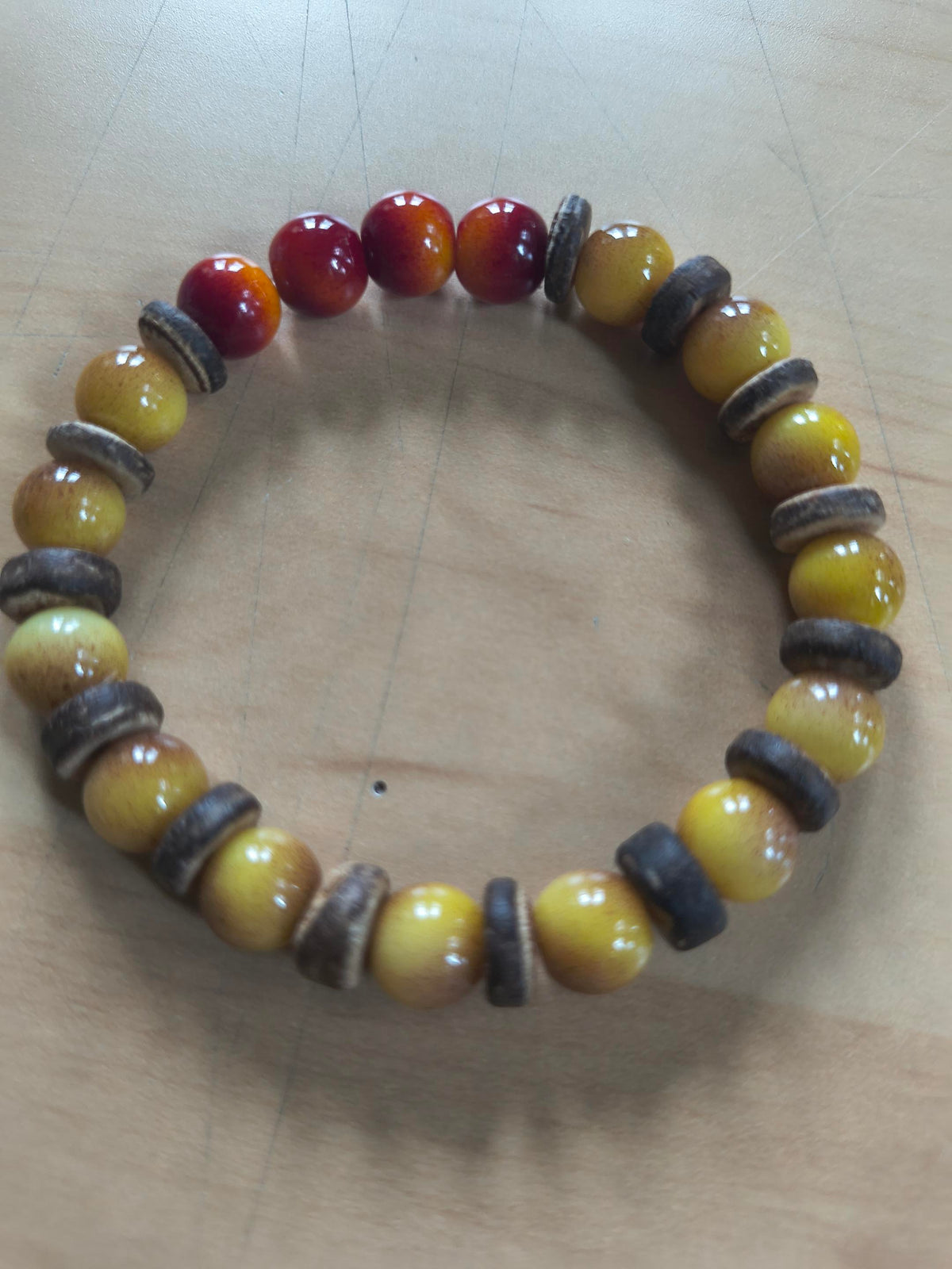 red-yellow glass bracelet (David Burr) – 2