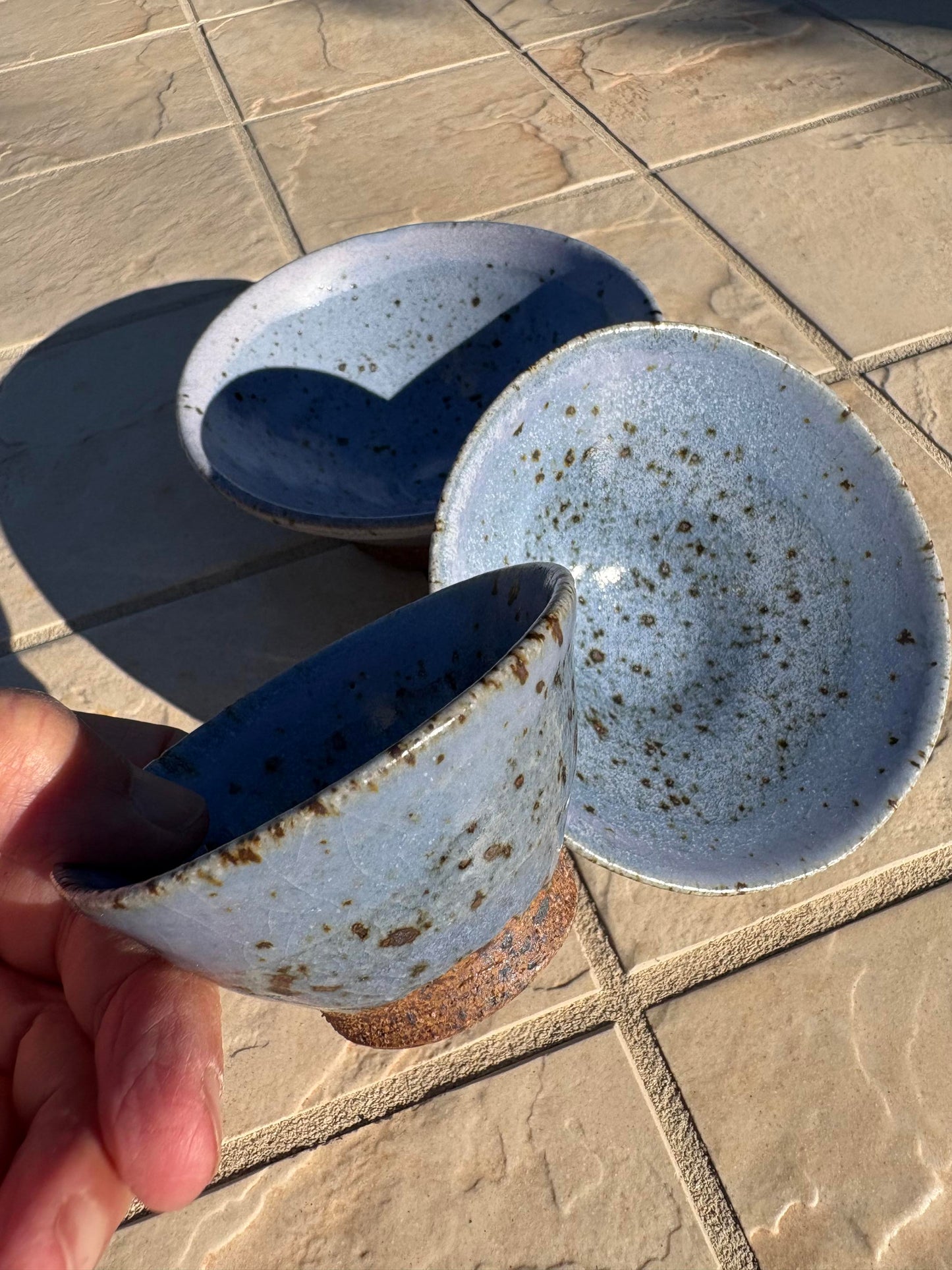 3 speckled purple nesting bowls (Jean Range) – 2