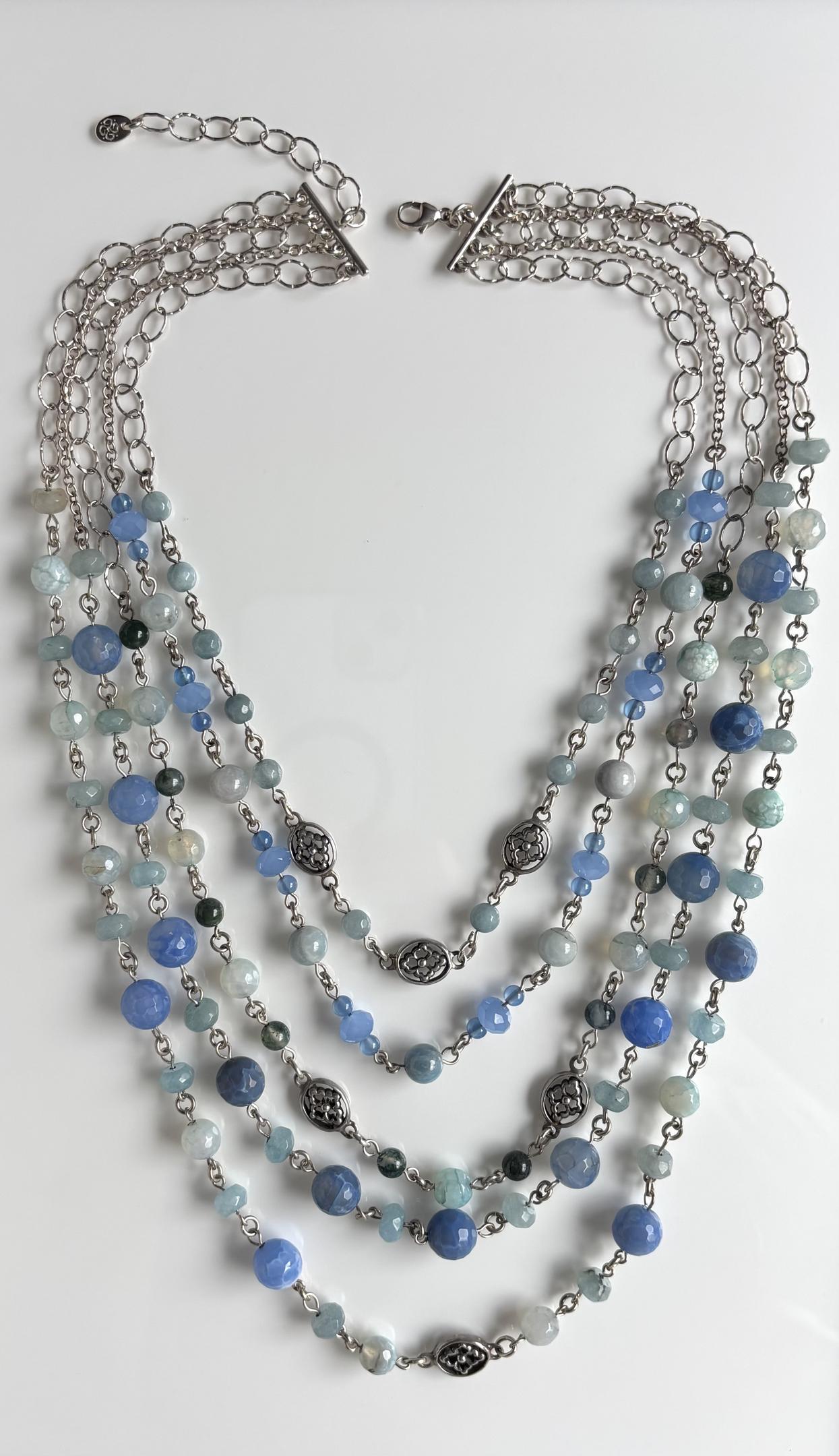 Mixed Blues Five-Row Necklace (Carol Koch) – 2