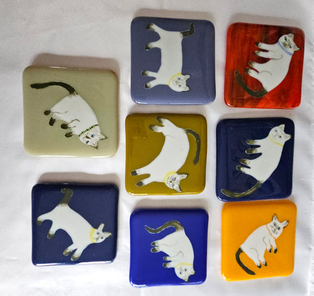 Glass Siamese Cat Coasters (Patricia Plumeri) – 2