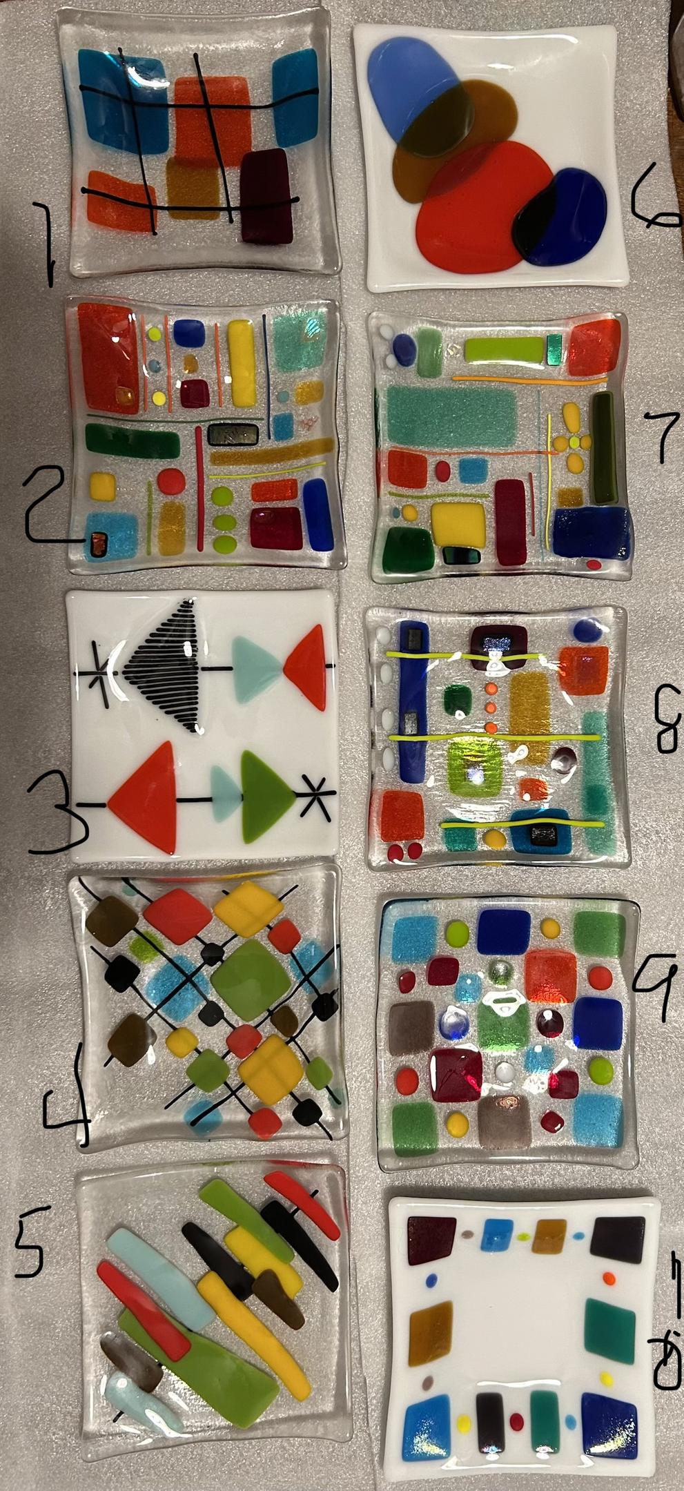 Mid century modern style fused glass platter (Paula Gillespie) – 2