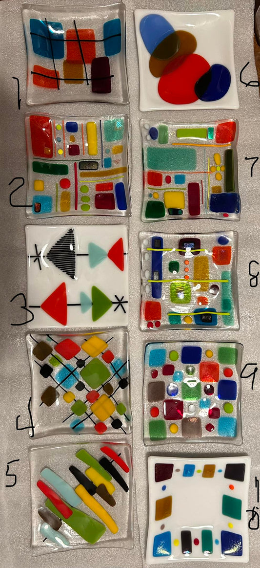 Mid century modern style fused glass platter (Paula Gillespie) – 2