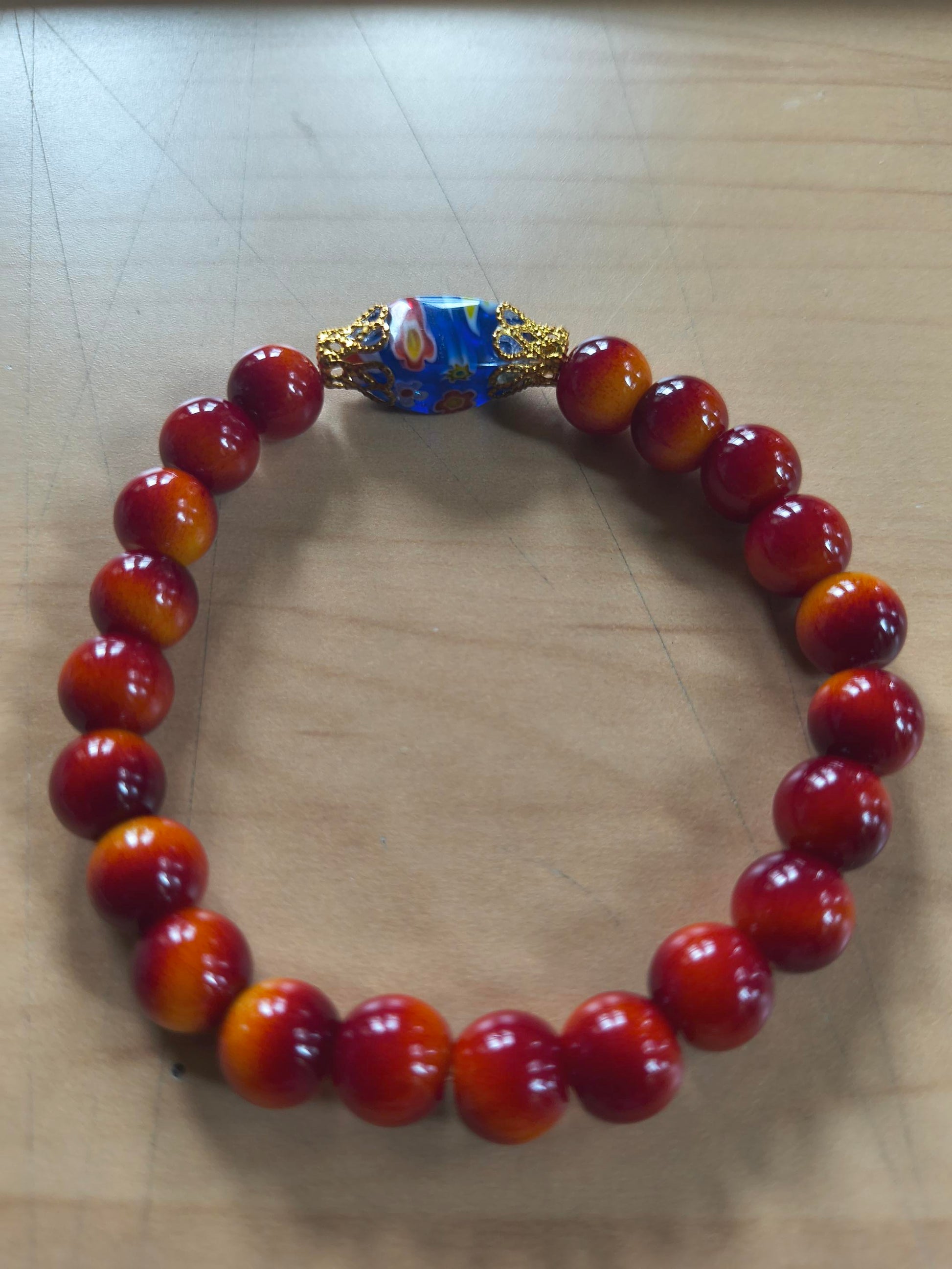 Red-yellow glass bracelet (David Burr) – 2