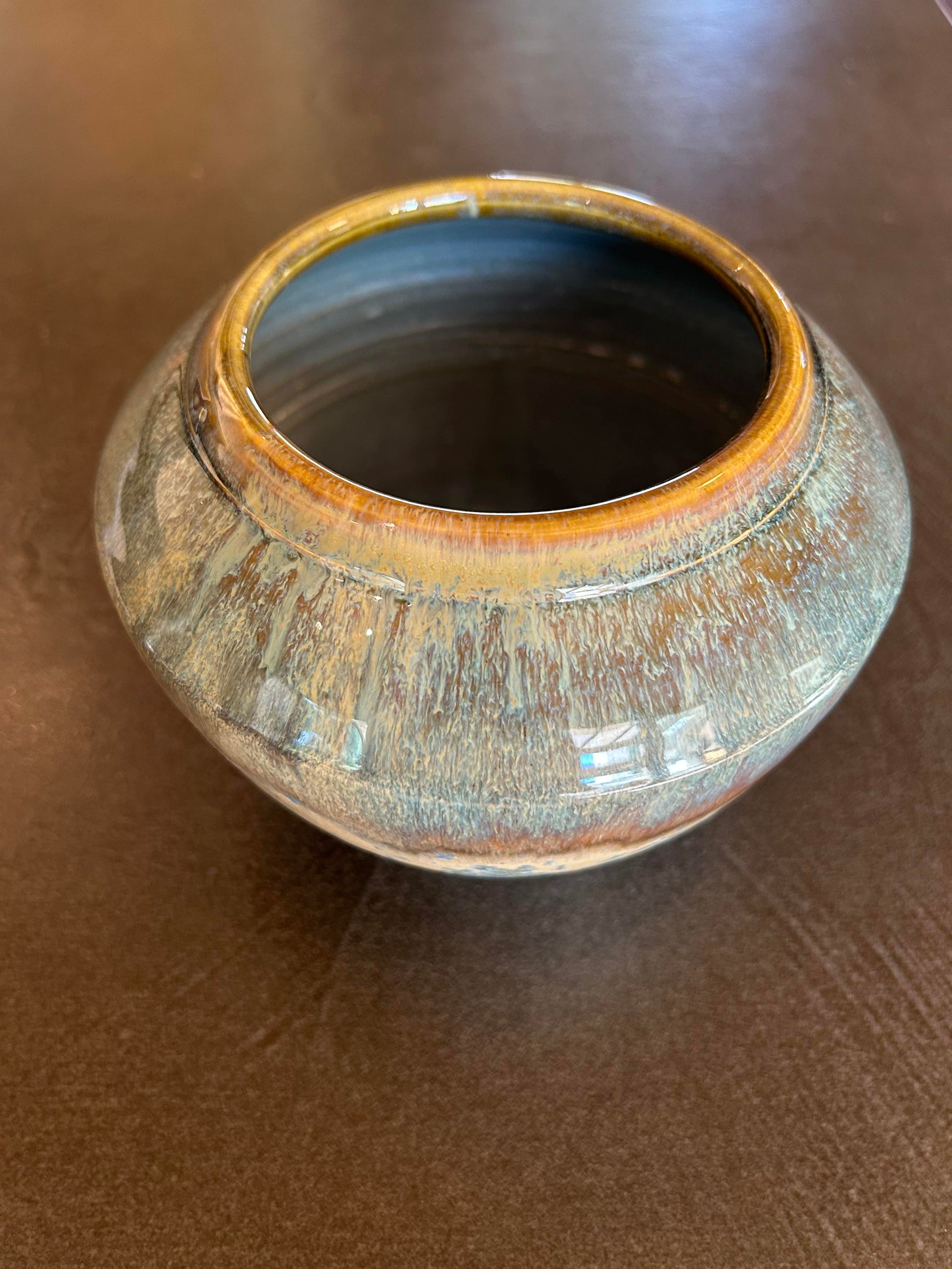 Brown and Aqua Vase (Anne OBrien) – 2