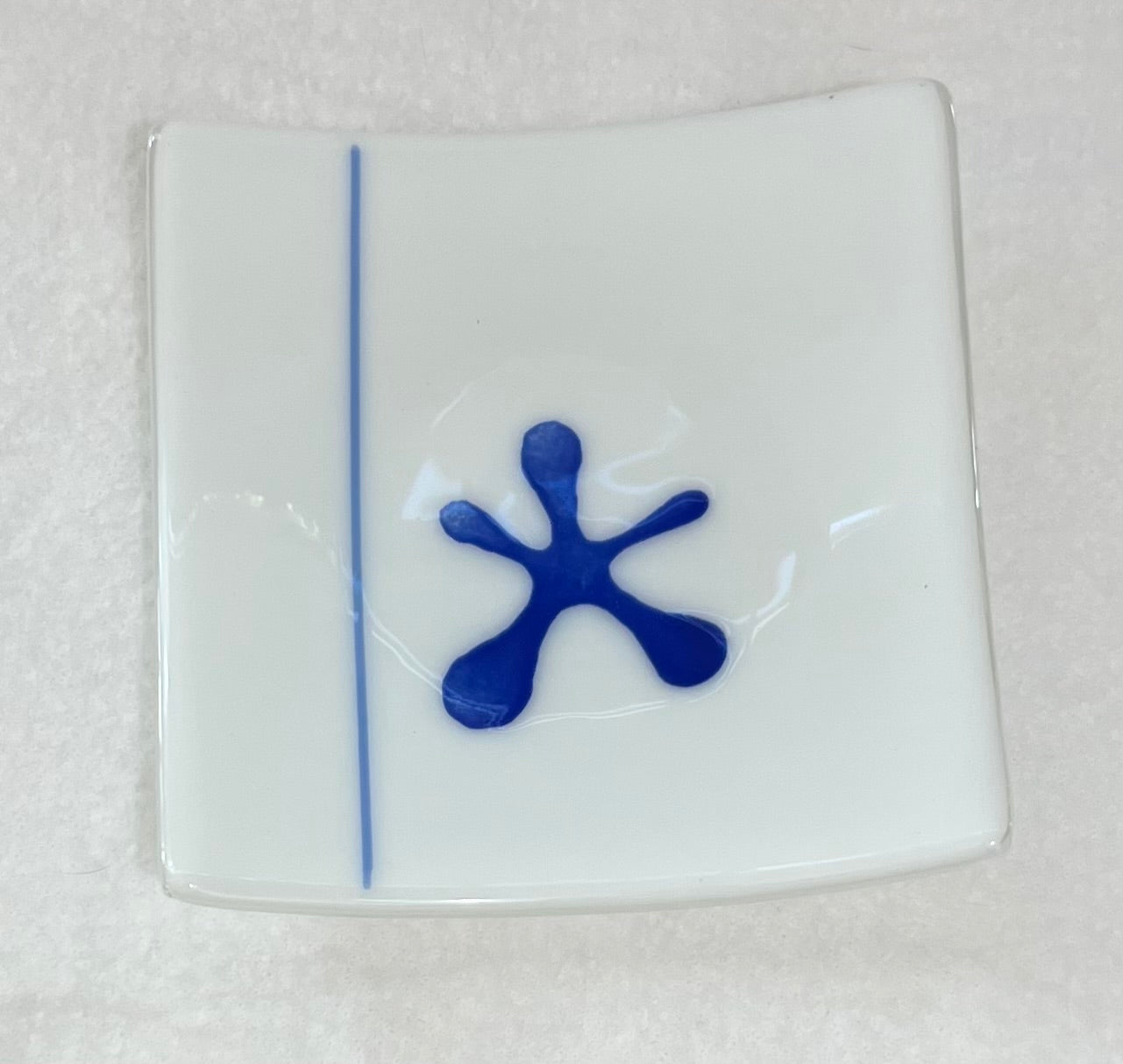 Fused Glass Appetizer Plate: Blue Splat (Debbi LoCicero) – 2