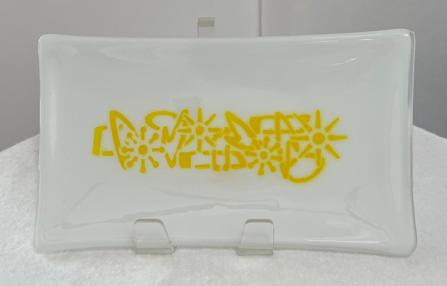 Fused Glass Serving Plate: Yellow MCM Designs (Debbi LoCicero) – 2