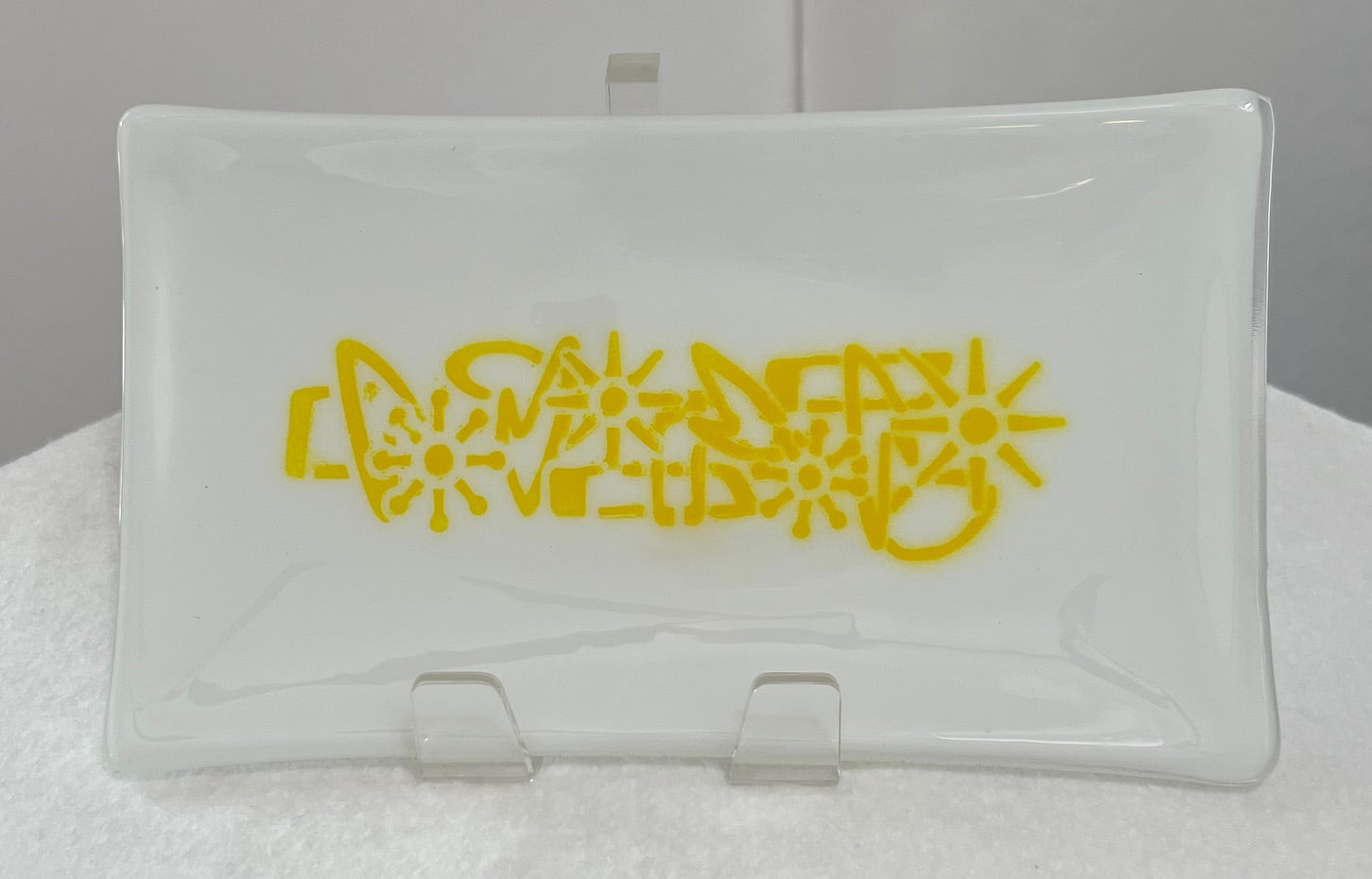 Fused Glass Serving Plate: Yellow MCM Designs (Debbi LoCicero) – 2