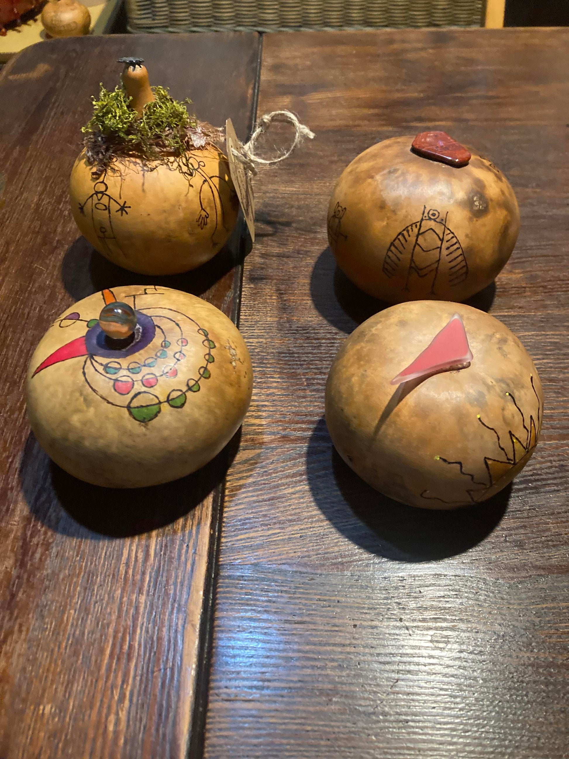 Woodburned gourds (Debra Jenkins) – 2