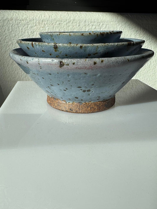 3 speckled purple nesting bowls (Jean Range) – 2