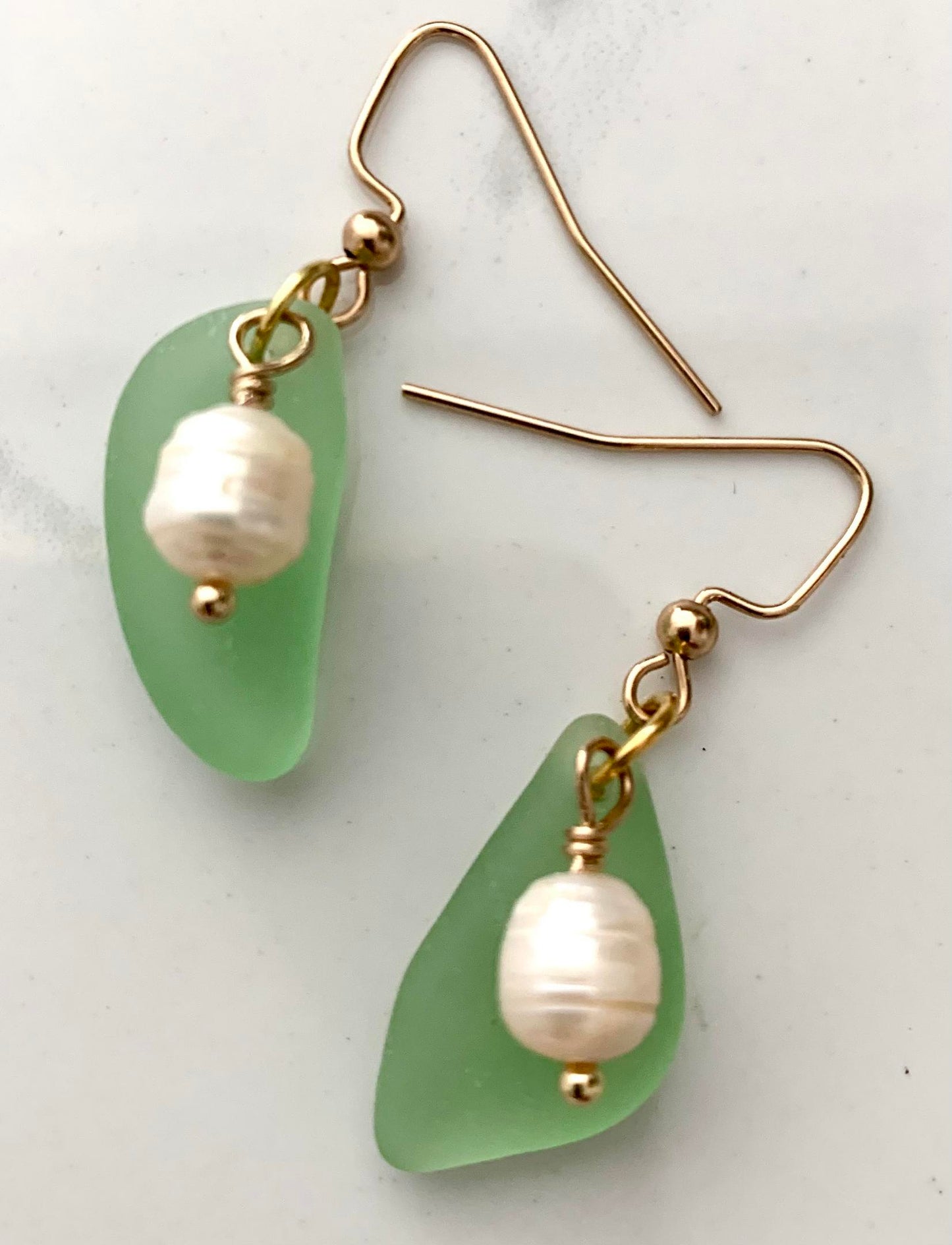 Green Sea Glass and Pearl Bracelet (Cheryl Burss) – 2