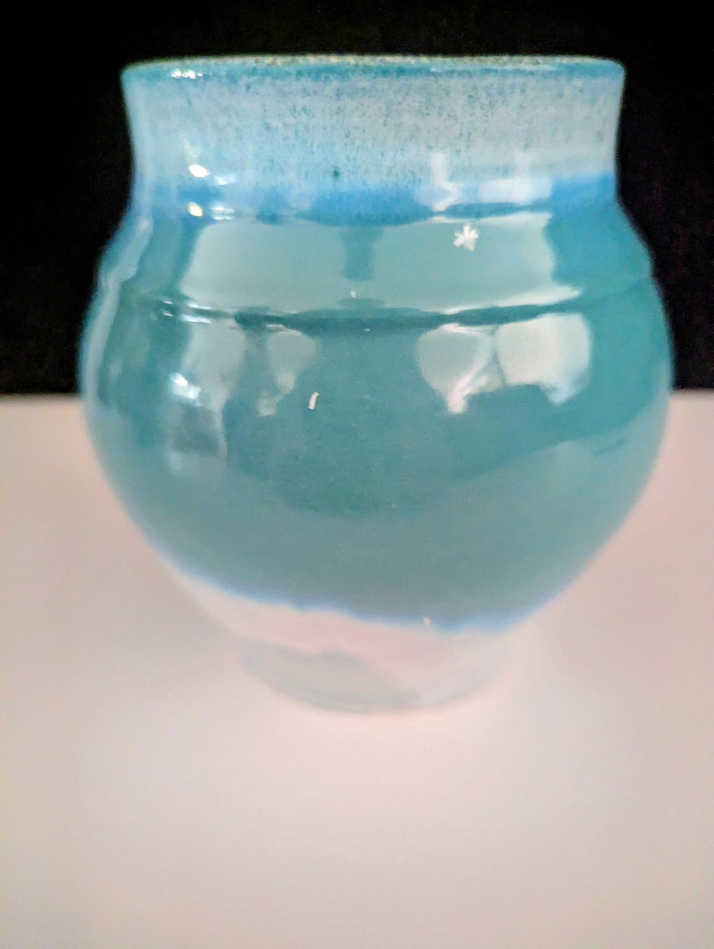 small aqua glazed vessel (Roark Shirley) – 2