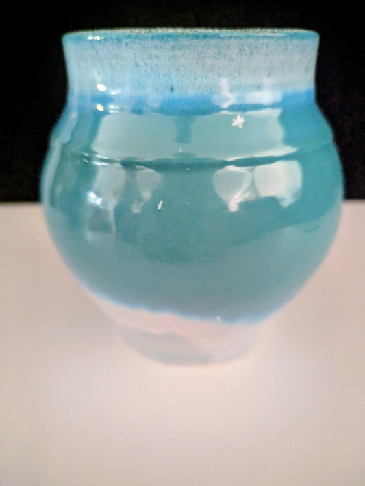 small aqua glazed vessel (Roark Shirley) – 2