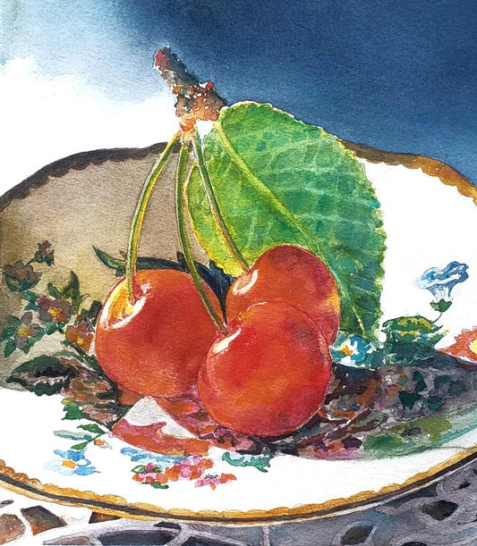 Three Plated Cherries